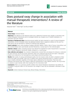 Does postural sway change in association with manual therapeutic interventions? A review of the literature
