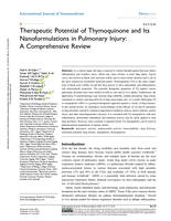 Therapeutic Potential of Thymoquinone and Its Nanoformulations in Pulmonary Injury: A Comprehensive Review