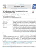 The work experience of newly recruited male nurses during COVID-19: A Qualitative Study