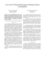 Low cost TV based messaging for remote desert communities