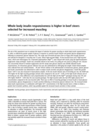 Whole body insulin responsiveness is higher in beef steers selected for increased muscling