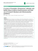 A survey of Australian chiropractors’ attitudes and beliefs about evidence-based practice and their use of research literature and clinical practice guidelines