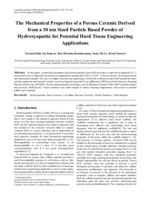 The mechanical properties of a porous ceramic derived from a 30 nm sized particle based powder of hydroxyapatite for potential hard tissue engineering applications