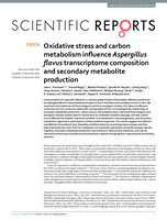 Oxidative stress and carbon metabolism influence Aspergillus flavus transcriptome composition and secondary metabolite production