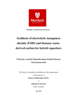 Synthesis of electrolytic manganese dioxide (EMD) and biomass waste-derived carbon for hybrid capacitors