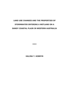 Land use changes and the properties of stormwater entering a wetland on a sandy coastal plain in Western Australia