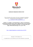 A method for generating synthetic hourly solar radiation data for any location in the south west of Western Australia, in a world wide web page