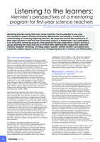 Listening to the learners: Mentee’s perspectives of a mentoring program for first-year science teachers