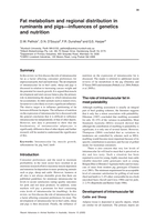 Fat Metabolism and regional distribution in ruminants and pigs - influences in genetics and nutrition