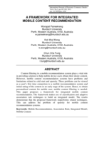 A framework for integrated mobile content recommendation