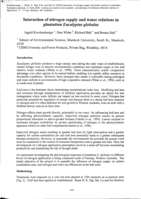 Interaction of nitrogen supply and water relations in plantation Eucalyptus globulus