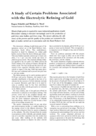 A study of certain problems associated with the electrolytic refining of gold