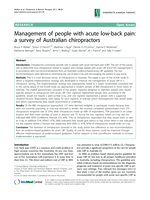 Management of people with acute low-back pain: a survey of Australian chiropractors