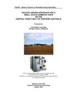 Holistic design approach for a small scale domestic saps on the central wheat belt of Western Australia