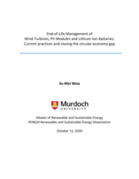 End-of-Life management of wind turbines, PV modules and Lithium-Ion batteries: Current practices and closing the circular economy gap