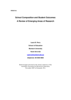 School composition and student outcomes: A review of emerging areas of research