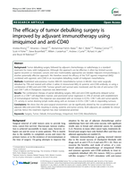 The efficacy of tumor debulking surgery is improved by adjuvant immunotherapy using imiquimod and anti-CD40