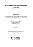 In a city like Delhi: sustainability and spirituality