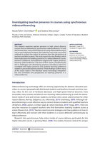 Investigating teacher presence in courses using synchronous videoconferencing