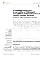 Noise levels of multi-rotor unmanned aerial vehicles with implications for potential underwater impacts on marine mammals