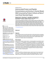 Antimicrobial protein and peptide concentrations and activity in human breast milk consumed by preterm infants at risk of late-onset neonatal sepsis