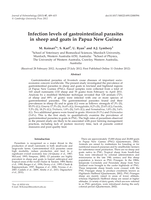 Infection levels of gastrointestinal parasites in sheep and goats in Papua New Guinea