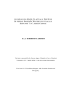 An appalling state of appeals: The role of appeal rights in Western Australia's response to climate change