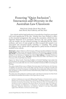 Fostering ‘Quiet Inclusion’: Interaction and diversity in the Australian law classroom
