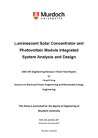 Luminescent solar concentrator and photovoltaic module integrated system analysis and design