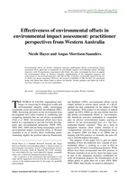 Effectiveness of environmental offsets in environmental impact assessment: Practitioner perspective from Western Australia