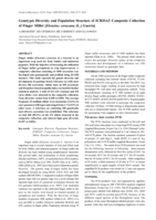 Genotypic Diversity and Population Structure of ICRISAT Composite Collection of Finger Millet [Eleusine coracana (L.) Gaertn]