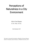 Perceptions of Naturalness in a City Environment