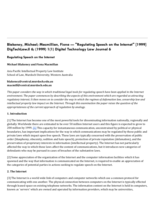 Regulating speech on the internet
