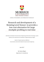 Research and development of a Rotating Level Sensor: To provide a low-cost alternative for large stockpile profiling in real-time
