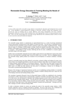 Renewable energy education & training meeting the needs of industry