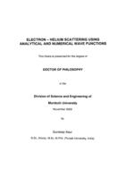 Electron-helium scattering using analytical and numerical wave functions