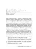 Islands as arks: Nature protection and the preservation ethic, 1898-1918