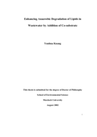 Enhancing anaerobic degradation of lipids in wastewater by addition of co-substrate