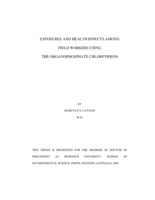 Exposures and health effects among field workers using the organophosphate chlorpyrifos