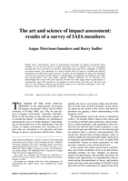The art and science of impact assessment: Results of a survey of IAIA members