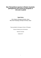 New Phytophthora species in Western Australia: Pathogenicity and control by phosphite in vitro and in planta