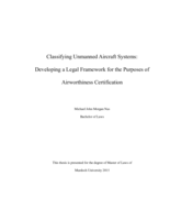 Classifying unmanned aircraft systems: Developing a legal framework for the purposes of airworthiness certification