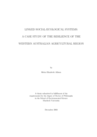 Linked social-ecological systems: A case study of the resilience of the Western Australian agricultural region