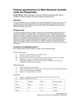 Pathway specifications for Meat Standards Australia lamb and sheepmeats