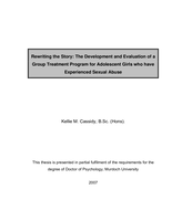 Rewriting the story: the development and evaluation of a group treatment program for adolescent girls who have experienced sexual abuse