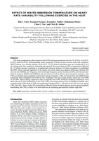 Effect of water immersion temperature on heart rate variability following exercise in the heat