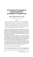 A conceptual framework for analysing students' knowledge of programming