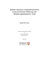 Symbiotic Interactions of Geographically Diverse Annual and Perennial Trifolium spp. with Rhizobium leguminosarum bv. trifolii