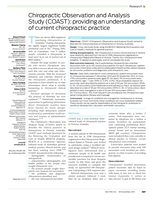 Chiropractic Observation and Analysis Study (COAST): Providing an understanding of current chiropractic practice