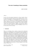 The role of Vorstellung in literary semantics
